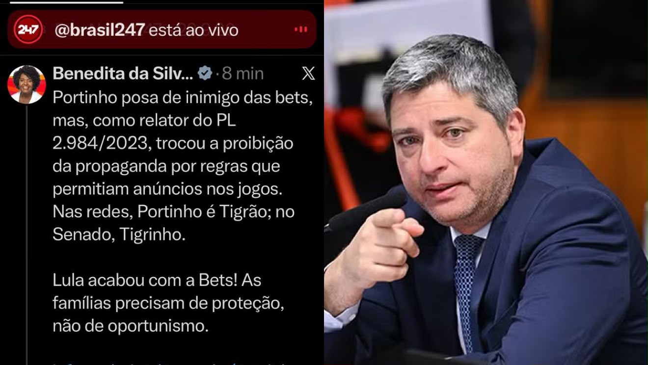 Benedita usa “Tigrão e Tigrinho” para criticar Portinho sobre publicidade das bets